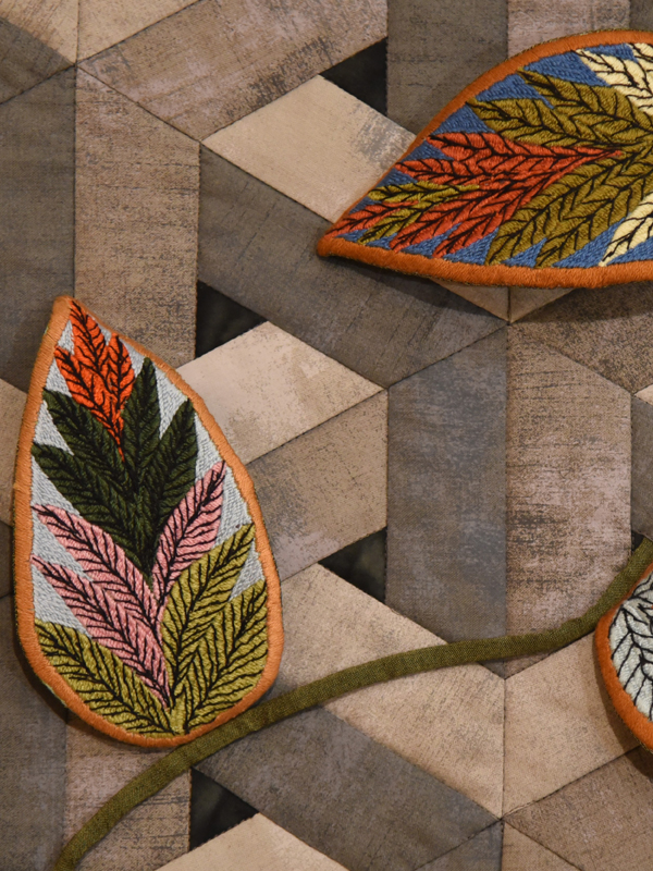 Angelika Gstir, Blätterquilt, Detail2