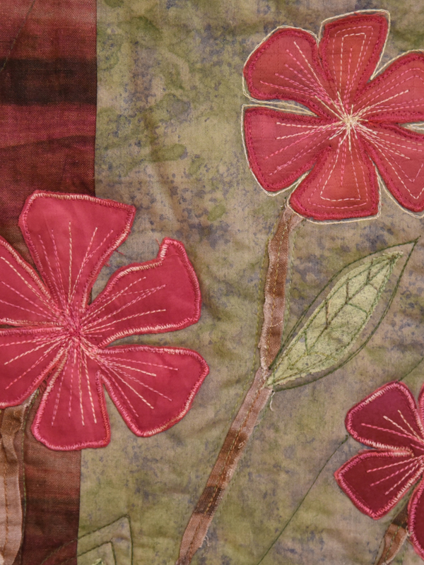 Gertrud Gatterer, Blumentquilt Applikation, Detail1
